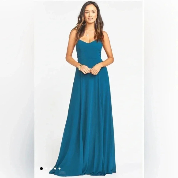 Show Me Your Mumu Godshaw goddess gown deep jade chiffon size small NWOT. EE - Picture 1 of 9